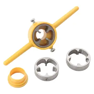 6-piece PVC Thread Making Tool Set, Pipe Threading Machine Pipe Tool Kit Plastic Pipe Round Mold, with 3 Molds 1/ 2inch , 3/ 4inch and 1inch NPT Molds, Manual Tool for PVC Thread