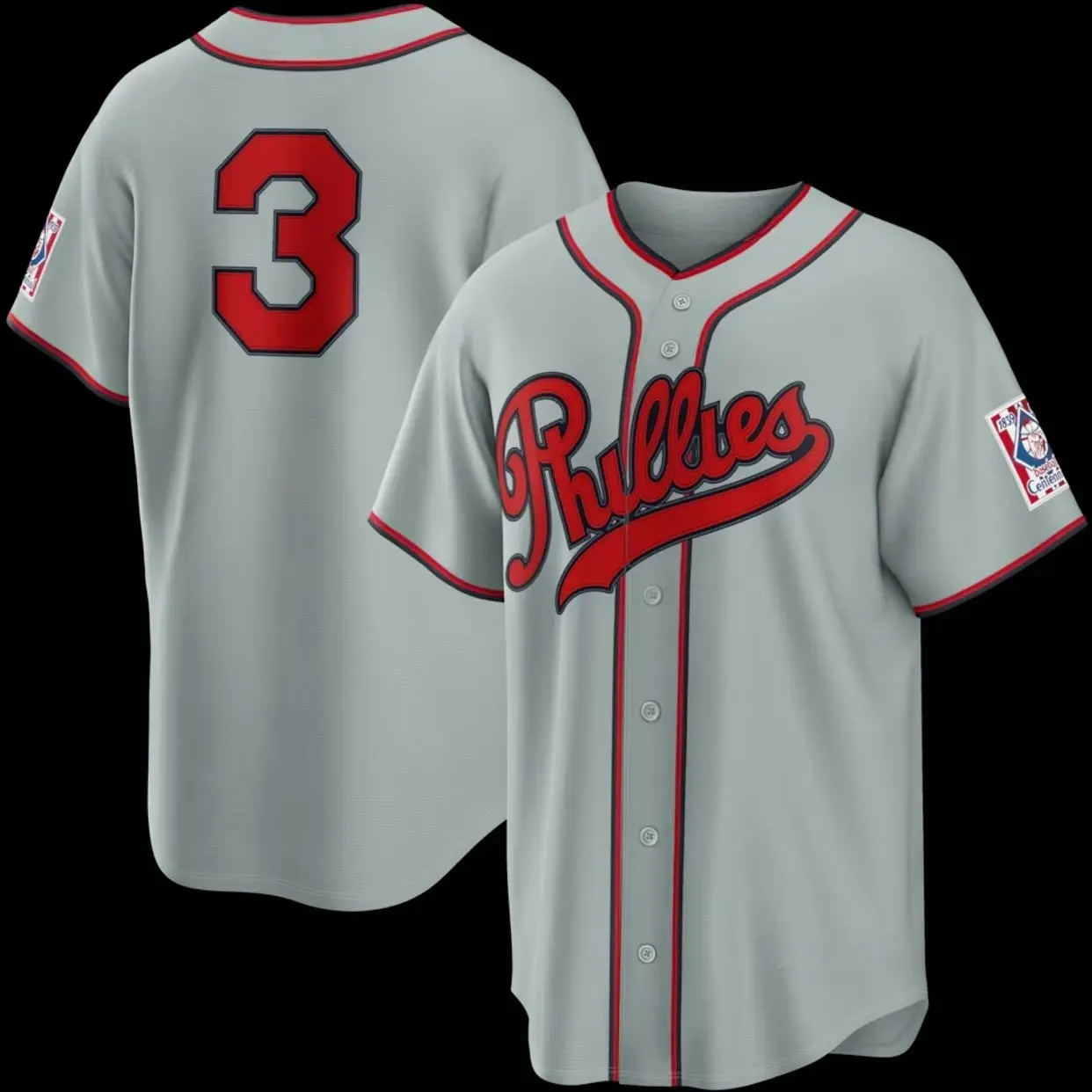 Unisex Baseball Player Harper 3  Philadelphia Team Stadium Jersey 2026 Field of Dreams Stadium Jersey - Gray