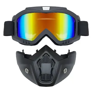 One-piece face mask goggles retro Harley riding motorcycle glasses off-road locomotive goggles windproof goggles