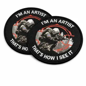 2pcs I'm An Artist That's How I See It 3.35" Circle Removable Morale Patches with Hook and Loop Bac