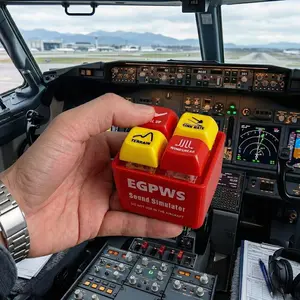 Aircraft Aural Warning Simulator Keychain, Master Caution and Fire Warning Buttons, Aviation Enthusiast Gift, 2.36 x 1.57 in