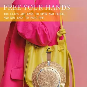 2-Pack Portable Hat Clips for Outdoor Travel, 4.92x1.18 Inches, Multi-Functional Bag Clip, Anti-Loss Windproof Essential for Hiking