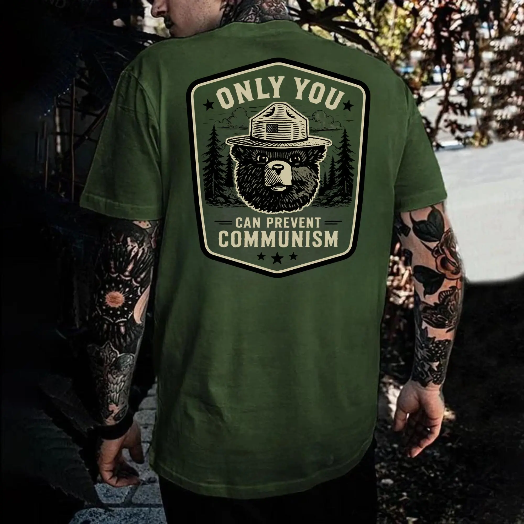 Only You Can Prevent Communism Badge Graphic Apparel - Funny Political Shirt, Sweatshirt, Hoodie