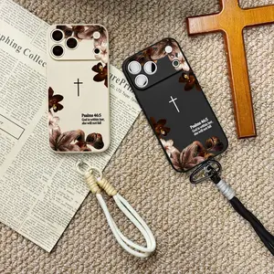 Bible Verse Phone Case Floral Design For iPhone Samsung Galaxy Moto 17Pro Max Air 16 15Plus 14 13 12 11 XR XS S26 S25 S24 S23 S22 Ultra Plus FE EDGE A16 A15 A14 Moto G84 G54 EDGE60 50 Luxury Soft Touch Shell With Wristlet Gift For Her.NN142