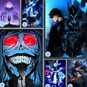 Unframed Solo Leveling HD Anime Canvas Poster | Epic Webtoon Wall Art Print Perfect for Home, Office & Dorm Decor