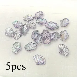5pcs DIY handmade petal leaf material Magic color acrylic transparent small apricot leaf petal flower piece DIY handmade antique hairpin material