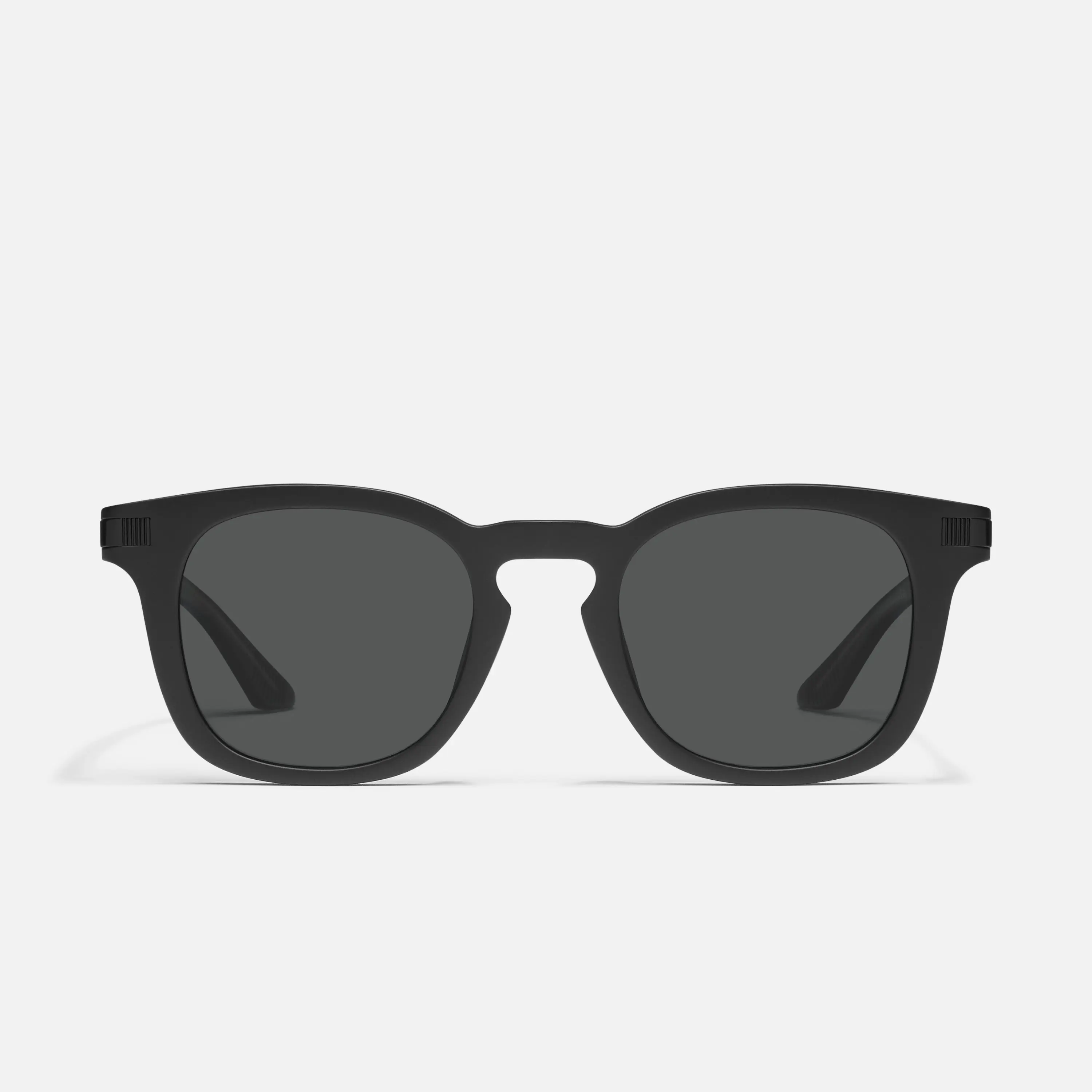 QUAY - WEEKENDER Grey Polarized Sunglasses - Rounded Square Shape with Keyhole Bridge & Exposed Inner Core