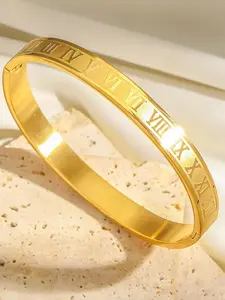 Roman Numerals Design Bangle, Stainless Steel Jewelry for Party, Daily Clothing Decor, Trendy All-match & Exquisite Jewelry for Birthday Gift
