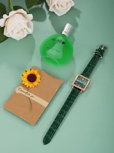 Crocodile Leather Strap with Metal Gloss, Square Metal Case, Dark Roman Dial, Elegant Quartz Watch, All Seasons