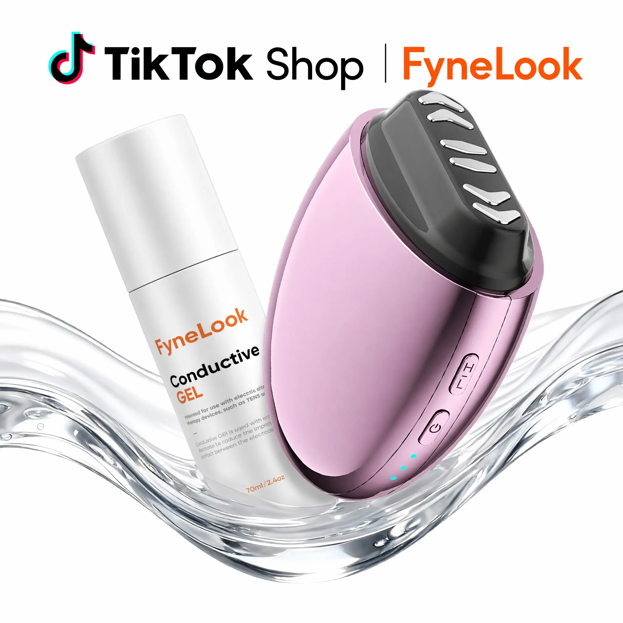FyneLook Microcurrent Facial Device, Facial Sculpting Tool for Instant Lift & Contour, 6-Point Skin Tightener for Eye Puffiness, Forehead Lines & Jawline, Anti-Aging Face Massager Kit Electric Gua Sha