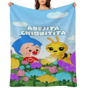 Plim Plim Blanket for Kids - Cute Clown Hero Flannel Throw (Manta de Plim Plim). Payaso Cartoon Character Bedding. Soft Warm Fleece for Nursery Nap Time. Birthday Gift for Toddler Boy Girl (Regalo de Cumpleaños) game day girlfriend multifunctional