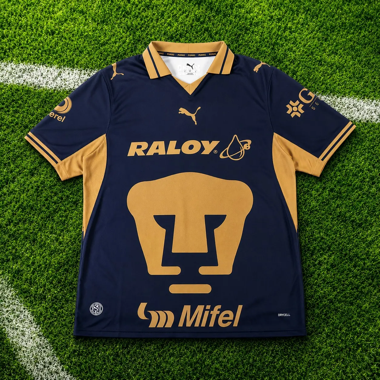 Dark Blue Pumas UNAM Home Soccer Shirt 26-27, Mexico Game Day Sports Top, Quick-Dry Short Sleeve Soccer Jersey for Liga MX Fan, Full Size S-5XL