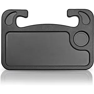 Car Steering Wheel Desk | Food Table for Car | Steering Wheel Tray for Constant Travelers, Fits Most Vehicles Steering Wheels (Black)