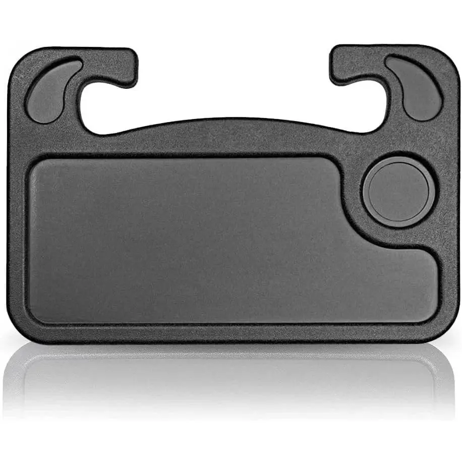 Car Steering Wheel Desk | Food Table for Car | Steering Wheel Tray for Constant Travelers, Fits Most Vehicles Steering Wheels (Black)