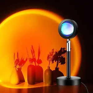 "Sunset Table Lamp Projector with Remote,  Adjustable 180° Rotation Sunlight with 4 Lighting Modes, USB Charging LED Night Light for Bedroom, Living Room, Photo Selfie Party, Photography "