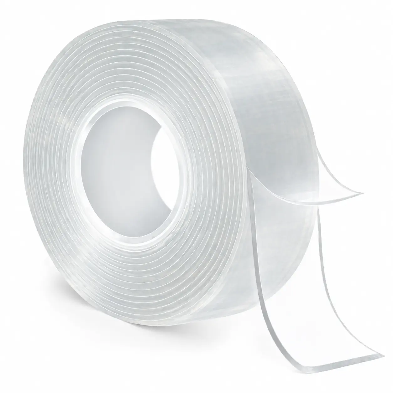 Transparent Double-Sided Gel Tape Roll, 0.08 in Thick x 1.18 in Wide x 9.84 ft Long, Clear Cuttable Mounting Tape for Smooth Surfaces, Home Organization, Desk, Kitchen, Bathroom & DIY
