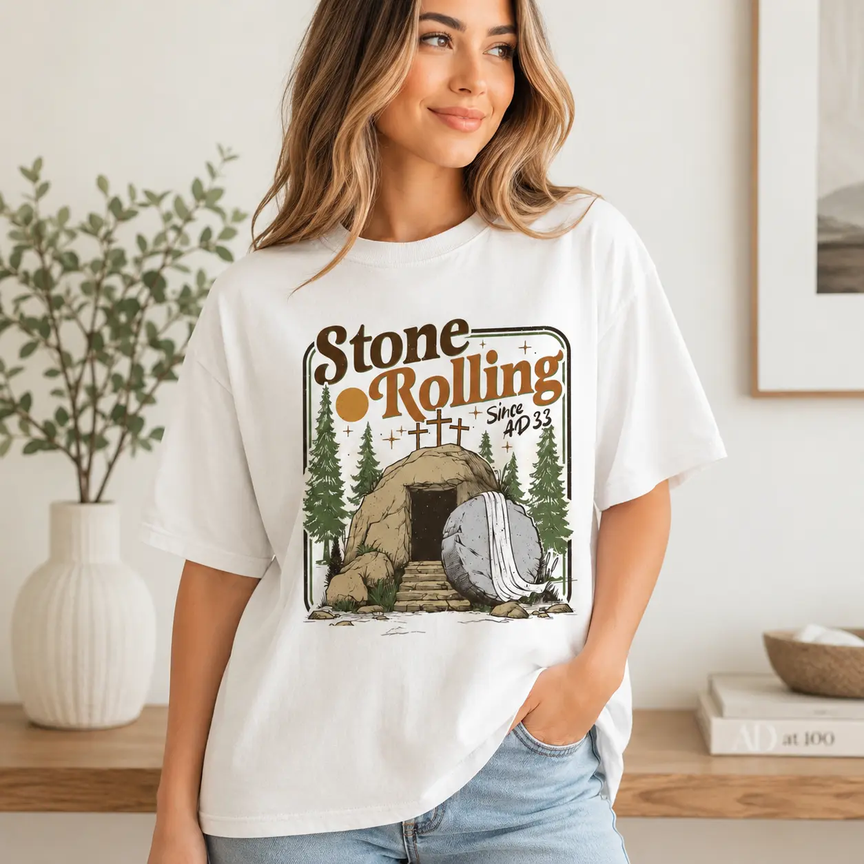 Christian Easter Graphic T-Shirt Jesus Faith Based Religious Unisex Gift Tee