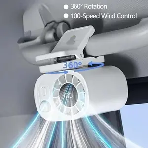 Car Clip On Fan with LED Display - 360° Rotation, Multi-function clip fan, 100 Speeds Adjustable, USB Rechargeable Personal Cooling Fans