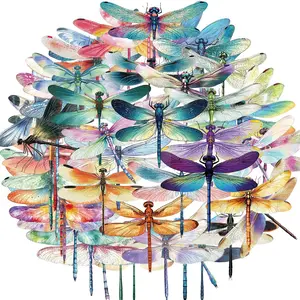 Dragonfly Pattern Sticker, 50pcs Waterproof Self Adhesive Decor Paper, Decor Sticker for Gift Greeting Card Water Bottle Laptop Phone, Ornaments