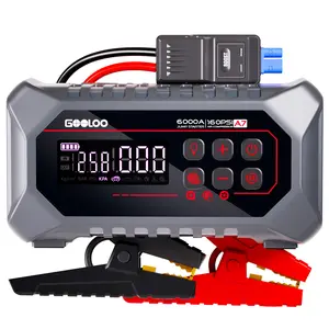 GOOLOO A7 10-in-1 6000A Car Jump Starter with Air Compressor (All Gas & 10 Disel), Multifunctional 160 PSI Smart Auto-Shutoff Tire Inflator & Portable Air Pump with Inflate 350L/min & Deflate 70L/min