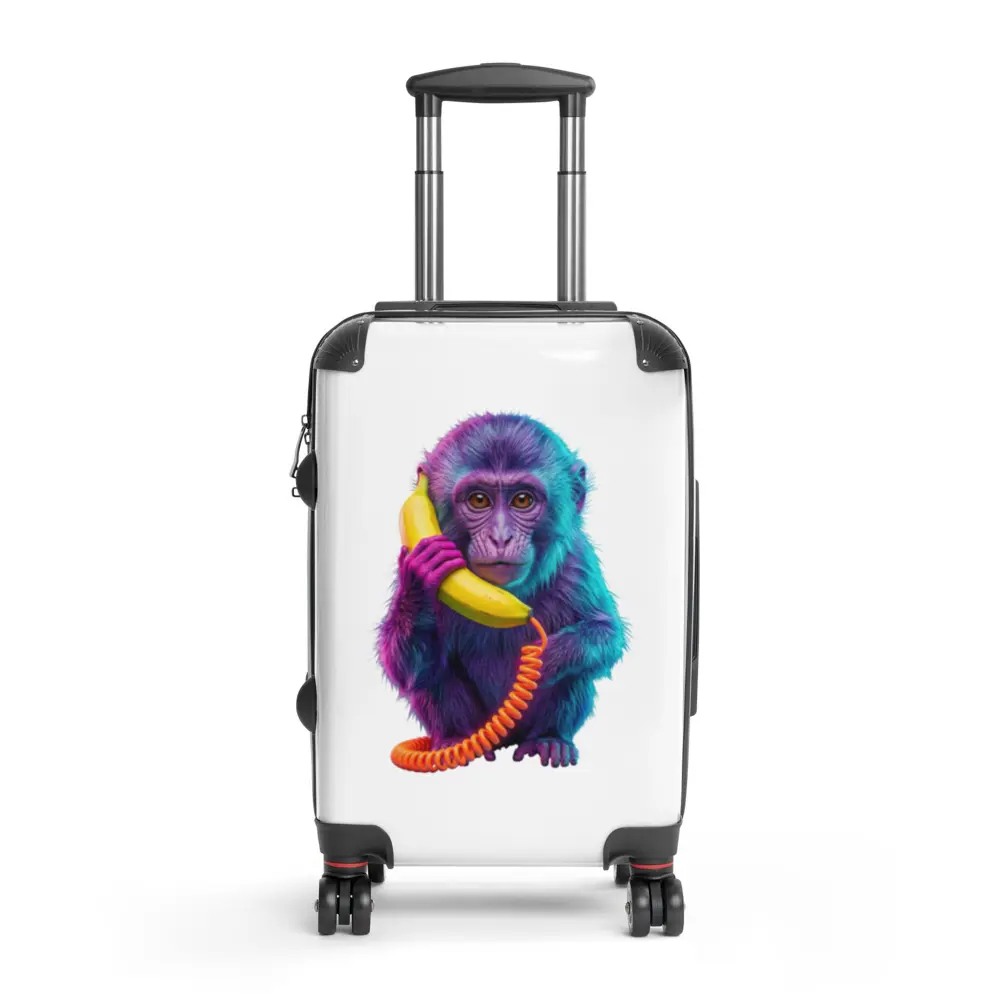 Call Me Wild Neon Monkey Hard-Shell Suitcase | Glow Wild Collection | Bold Travel Luggage