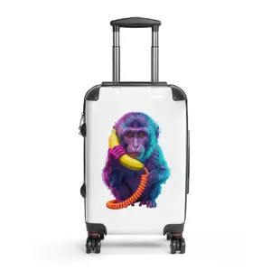 Call Me Wild Neon Monkey Hard-Shell Suitcase | Glow Wild Collection | Bold Travel Luggage
