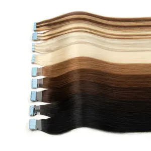 Mini Tape In Human Hair Extensions 10pcs/pack Real Nautral Machine Remy Human Hair Seamless Tape Hair Extensions 12-24 inches Easy to Install