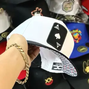 Poker Ace Spade Embroidered Snapback Baseball Cap - Hip Hop Style Ace Spade Flat Brim Snapback Cap