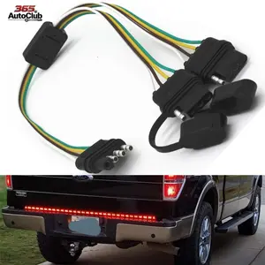 Universal 4-Way Y-Splitter 4-Pin Connector, Plug & Play Adapter Extension Harness for Tailgate Light Bar & Trailer Lights, Automotive Wiring Accessories