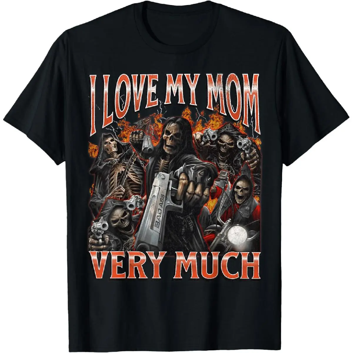Men's Graphic T-Shirt, Oversized 100% Cotton Funny Skeleton Meme Print, Relaxed Fit Short Sleeve Bootleg Style Tee