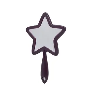 Household Essentials Customized makeup mirror, portable five-pointed star handle vanity mirror for beauty use Grey Set Dish toilet
