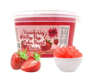 Fusion Select Boba Bursting Bobaz Popping Bobaz Pearls Fruit Tea Snack Toppings (490 Grams, Strawberry)