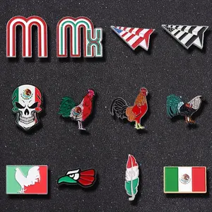 12-Pack Mexican Flag Series Cap Pins - Durable Pure Metal, Fashionable Hat Accessories for Festival & Holiday Apparel, Perfect Gift for Friends and Family