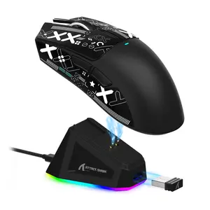 ATTACK SHARK X11 Lightweight Wireless Gaming Mouse with RGB Charging Dock,Tri-Mode-2.4G/USB-C Wired/BT,22K DPI,PAW3311 Optical Sensor,HUYU Switch, 5 programmable Buttons for PC/Mac