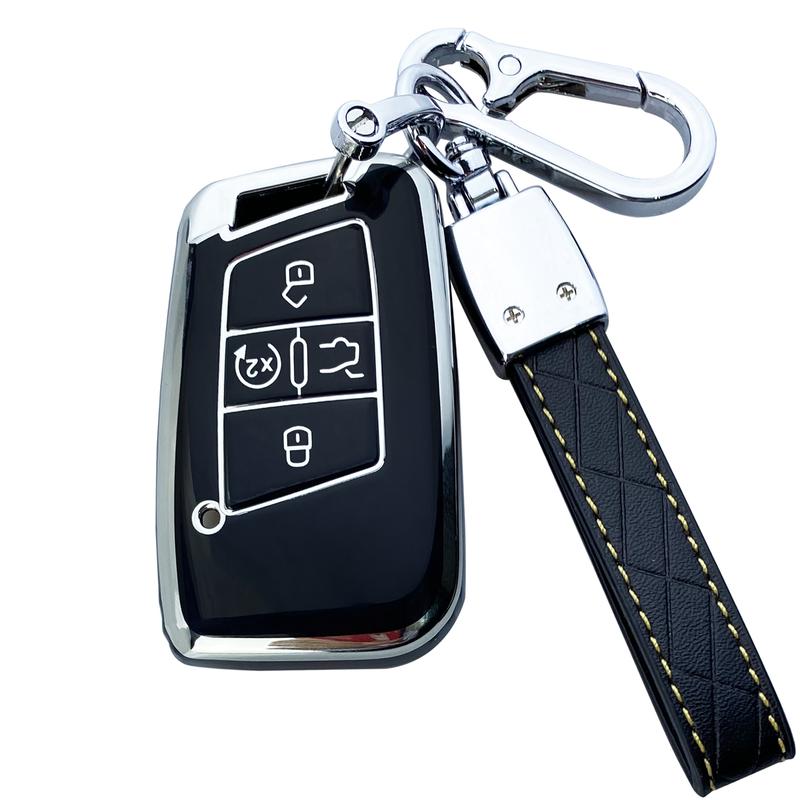 Key Fob Cover Case Compatible with VW Atlas Arteon Golf Jetta Passat Tiguan Taos Skoda Kodiaq Superb Accessories