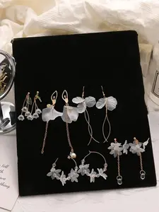 Flower Design Earrings Set, Dangle Earrings Set, Fashion Jewelry for Party, Daily Clothing Decor, Trendy All-match & Exquisite Jewelry for Birthday Gift