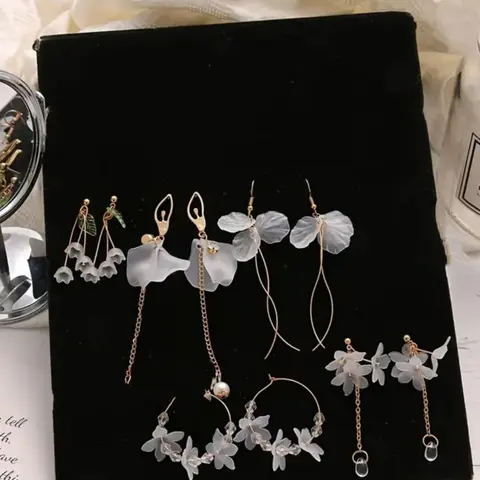 Flower Design Earrings Set, Dangle Earrings Set, Fashion Jewelry for Party, Daily Clothing Decor, Trendy All-match & Exquisite Jewelry for Birthday Gift, Earring Pack