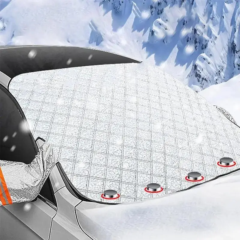 Magnetic Thickened Car Snow Ice Protector, 1 Count Window Windshield Sun Shade, Front Rear Windshield Block Cover, Auto Exterior Accessories