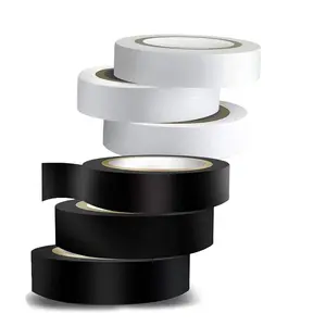 6 count (3 Black + 3 White) Electrical Tape,   Tape, Flame Retardant Indoor Outdoor High Temperature Resistance Electric Tape, 0.62 in X 49 ft