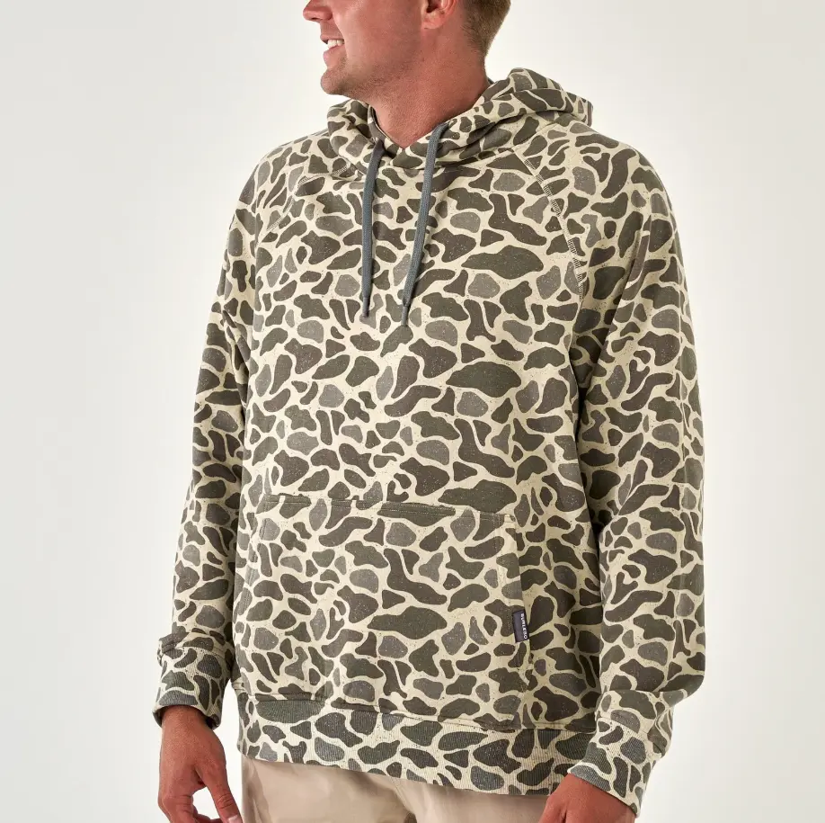 Burlebo 3D Camo Pattern Fleece Pullover Hoodie Moisture Wicking Athletic Casual Streetwear Sweatshirt