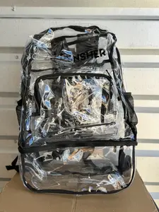 Clear Transparent School Backpack / Outdoor Backpack with Black Trim