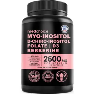 Womens Inositol Complex Supplement 40 to 1 Myo and D Chiro Inositol with Folate Vitamin D3 Zinc and Magnesium for Hormone Support 120 Capsules