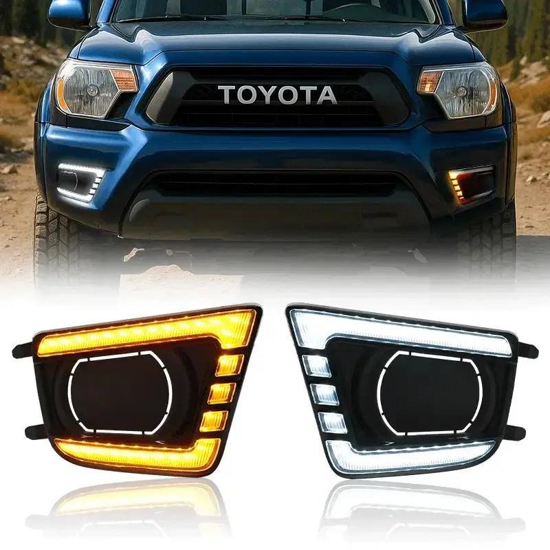 LED Fog Lights for 2012–2015 Toyota Tacoma – DRL + Sequential Turn Signal, IP68 Waterproof, 50W Bright Upgrade