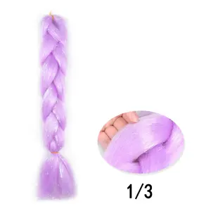Vibrant Rainbow Ombre Jumbo Braid Hair Glitter Tinsel Extensions for Stunning Festival Looks