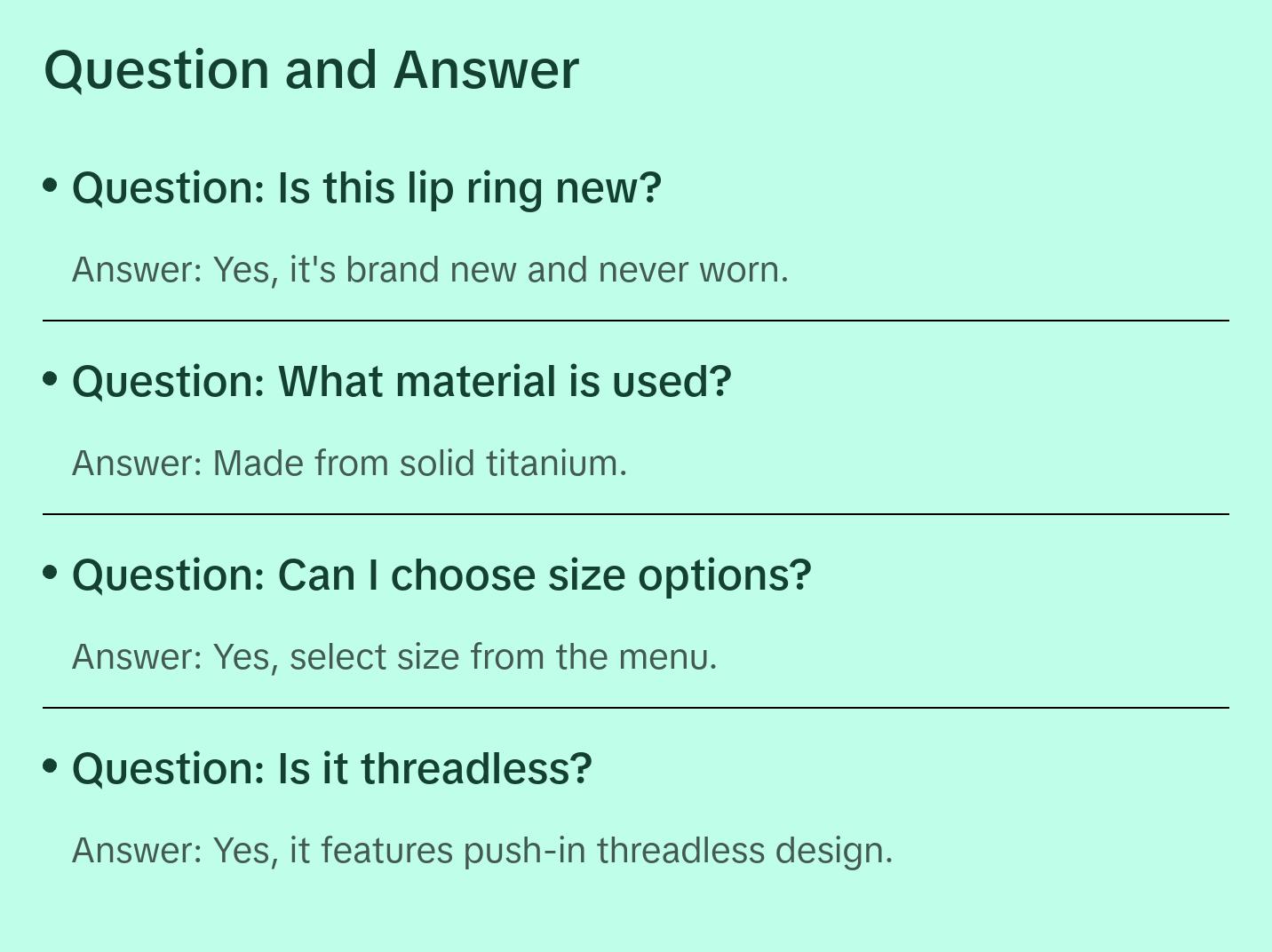 1pc Titanium Push In Ball Labret Threadless Stud Lip Ring Helix Ear Cartilage