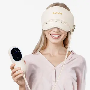 Head Massager with Heated Eye Mask, Adjustable Velcro Design for Muscle Relaxation, Migraine Relief Portable 360° Deep Massage Tool Perfect Gift for Any Occasion