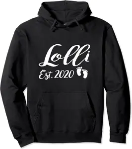Lolli Established 2020 Grandma Lolly Gift Gender Reveal Pullover Hoodie - Taliyaannhun Shop 71B084PV2ND7