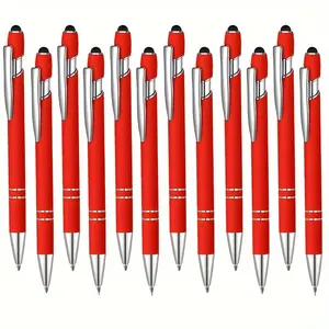 12 Pcs Black Ink Ballpoint Pen with Stylus Tip, 1.0 Mm Metal Pen Stylus Pen for Touch Screens, 2 in 1 Thank You Pen Gift for Friends, Colleagues, Office, Family Fashion Accessories