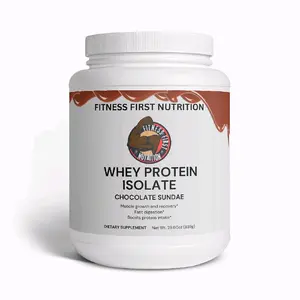Fitness First Nutrition Advanced 100% Whey Protein Isolate Chocolate Sundae 29.6oz for Muscle Growth & Recovery