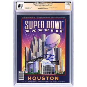 Tom Brady New England Patriots Autographed February 1, 2004 Super Bowl XXXVIII CGC Authenticated Program - Fanatics Authentic Certified
